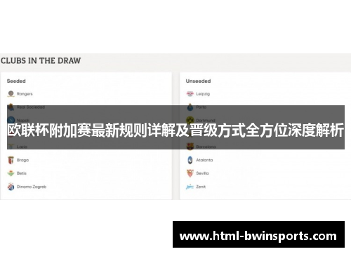 欧联杯附加赛最新规则详解及晋级方式全方位深度解析 欧联杯附加赛最新规则详解及晋级方式全方位深度解析